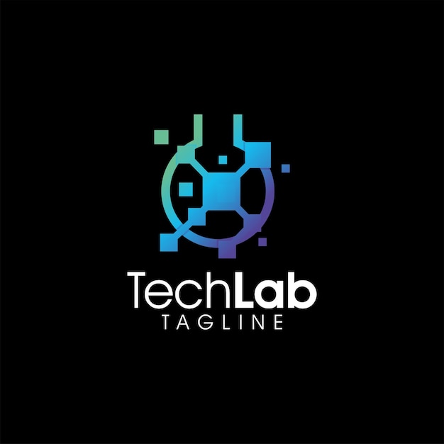 Pixel tech lab logo icon vector isolated design