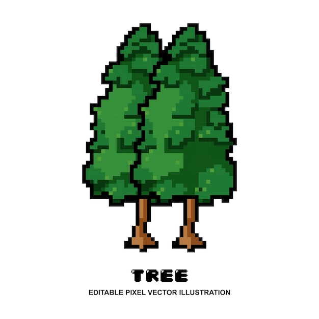 Pixel two tree icon design vector