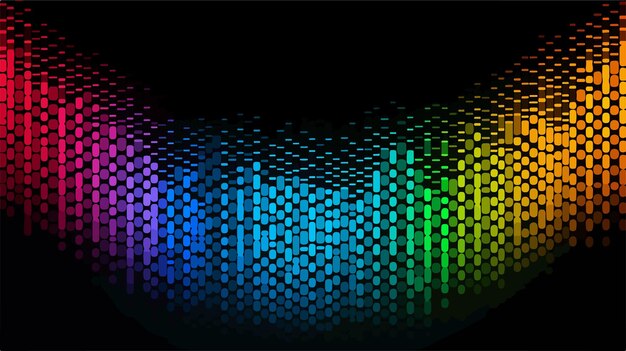 Vector pixelated impressive halftone chain icon in rainbow colors