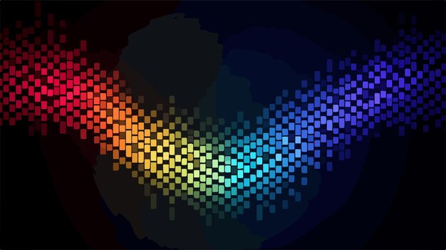 Vector pixelated impressive halftone chain icon in rainbow colors