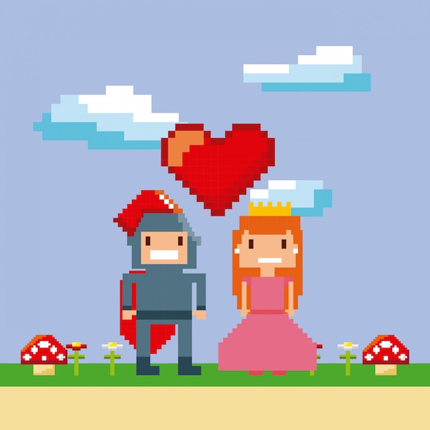 pixelated video game icons