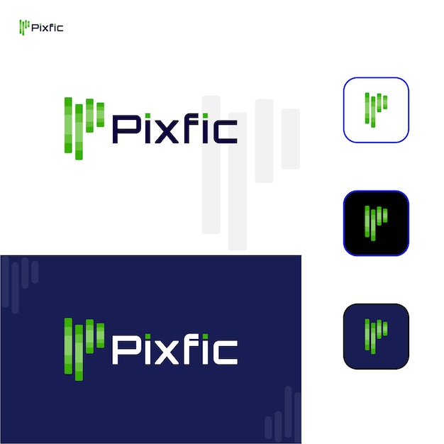 Pixfic logo design - P letter logo