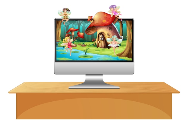 Pixie fairy on computer screen