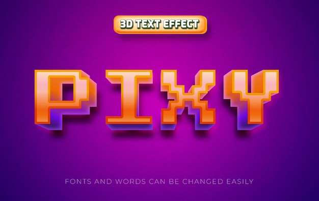 Pixy gaming 3d editable text effect style