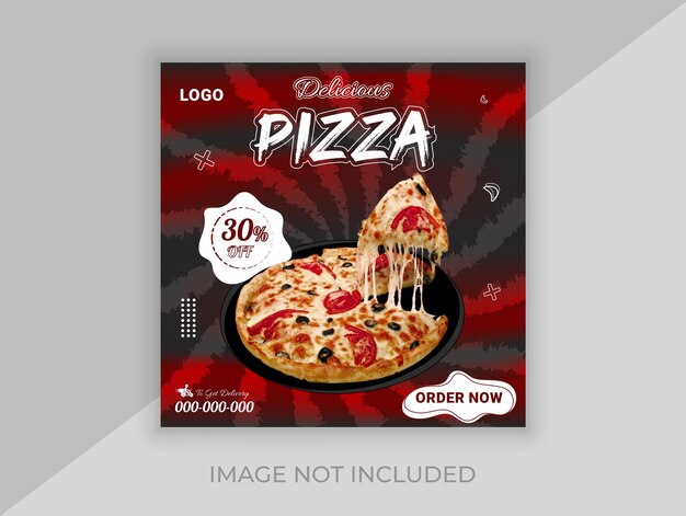 Vector a pizza advertising post with a picture of a pizza on it