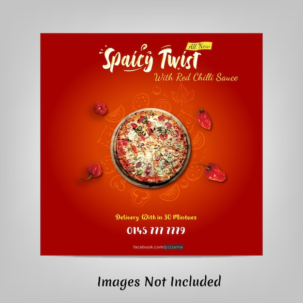 Pizza Banner Spicy Twist social banner