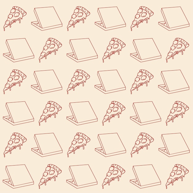 Pizza and box seamless pattern for textile fabric wallpaper banner background packaging design print