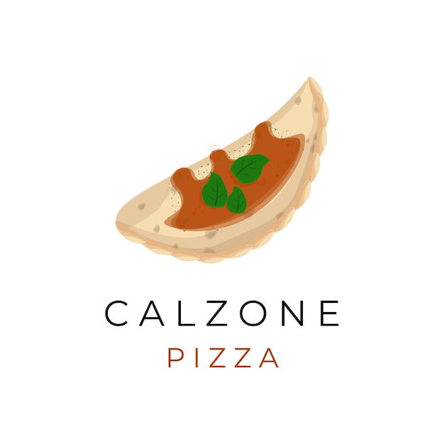 Pizza Calzone Illustration Logo With Delicious Tomato Sauce