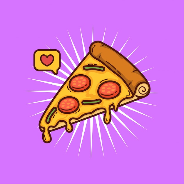 Pizza cartoon doodle illustration