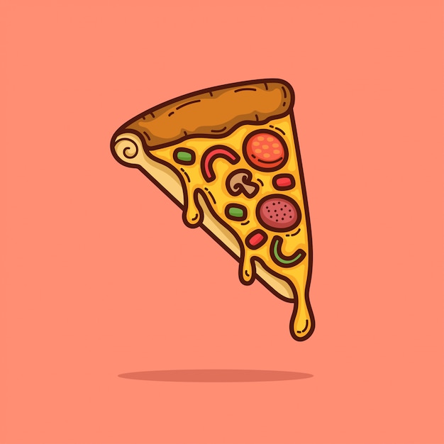 Pizza cartoon doodle   illustration