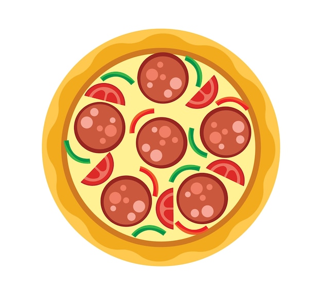 pizza cartoon isolated vector illustration