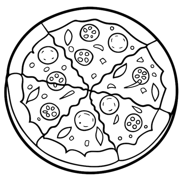 pizza coloring page in a coloring book