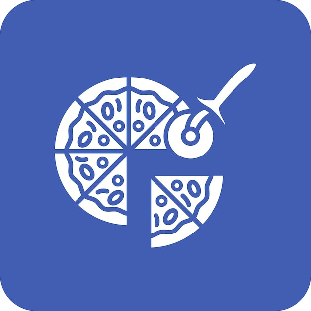 Vector pizza cutting icon