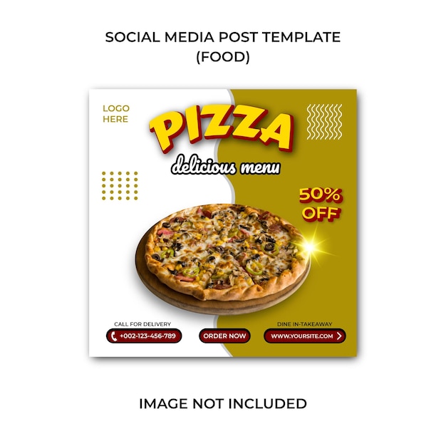 Pizza delicious menu social media post template