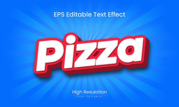 Pizza editable 3d text effect design