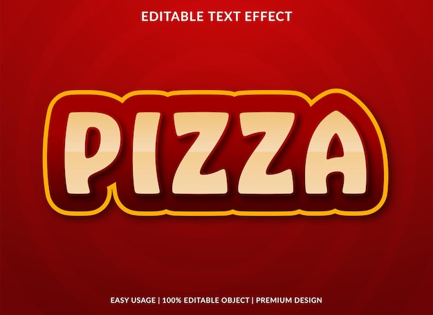 pizza editable text effect template with abstract background style use for business logo