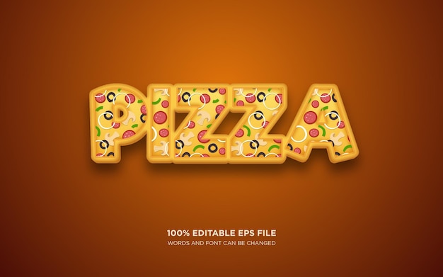 Pizza editable text style effect