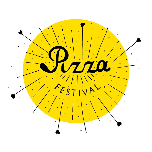 Pizza Fest lettering hand drawn