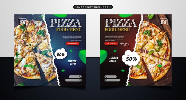 Pizza food social media banner template