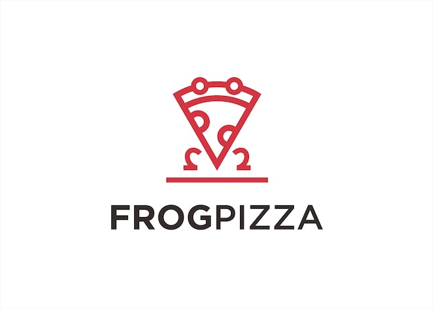 pizza frog logo design vector illustration