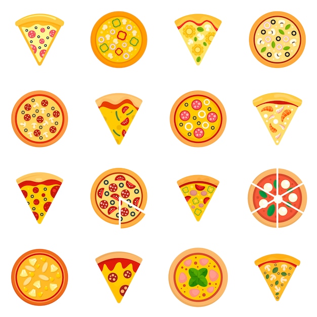 Pizza icon set