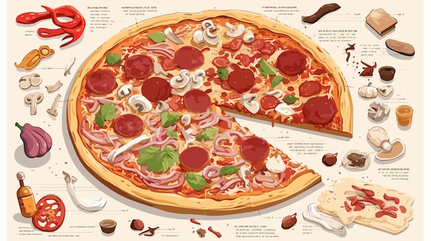 Vector pizza infographics vector illustration