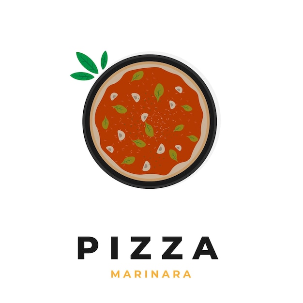 Pizza Marinara Logo Illustration Vector