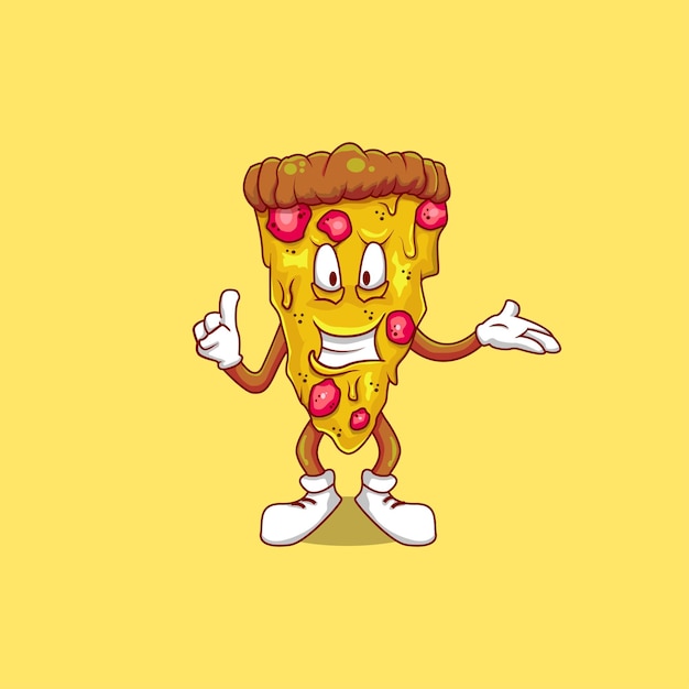 Pizza mascot cartoon