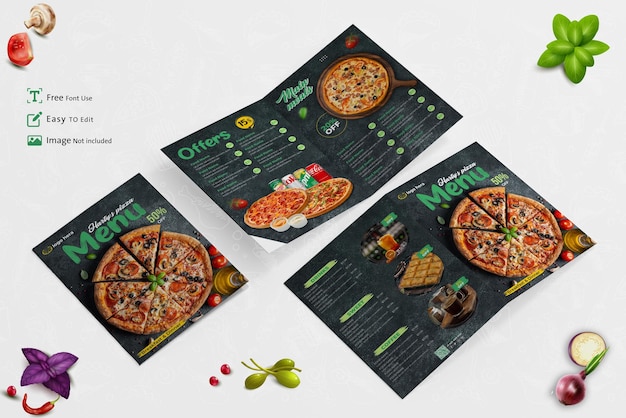 Pizza menu food restaurant template