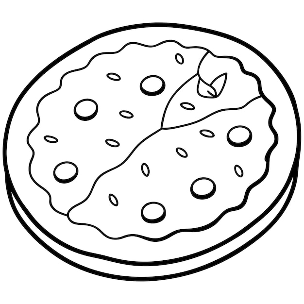 pizza outline coloring book page line art illustration digital drawing