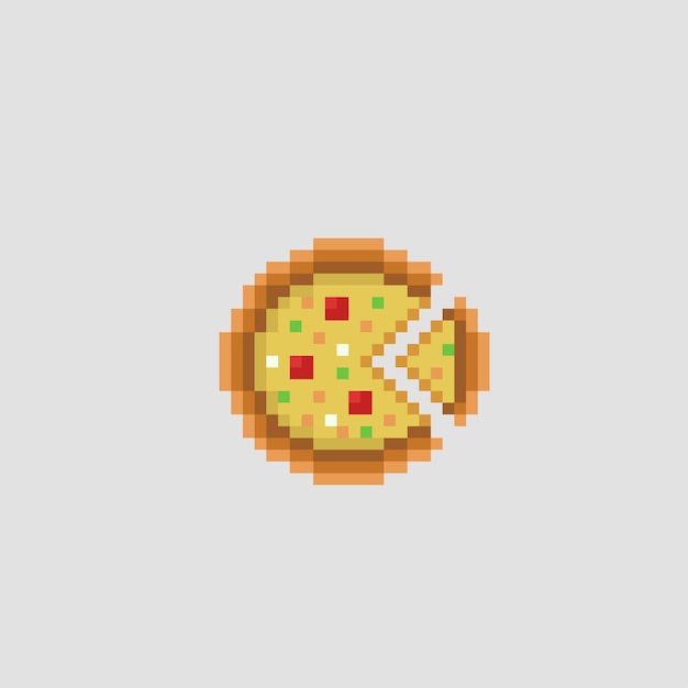 pizza in pixel art style