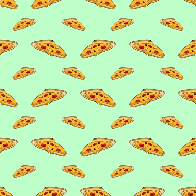 Pizza seamless pattern vector collection