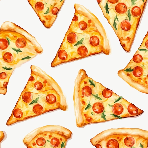 Pizza seamless pattern vector