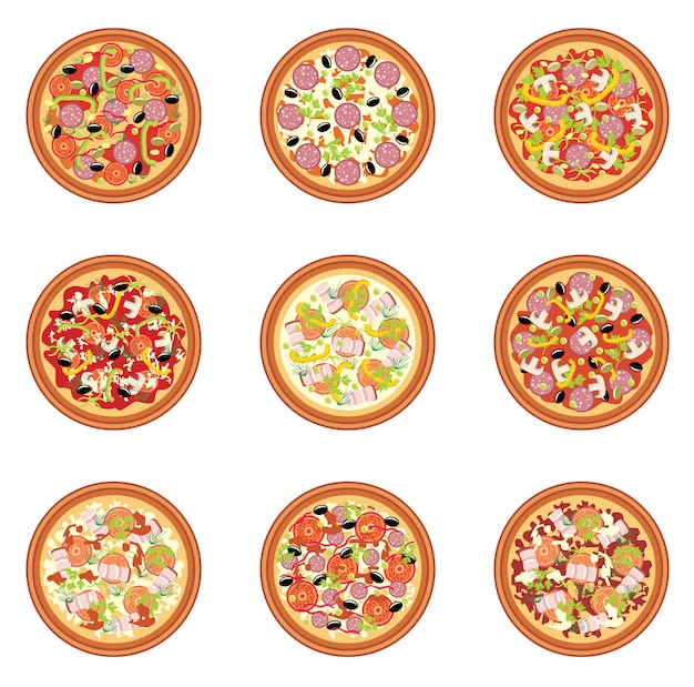 Pizza set illustration