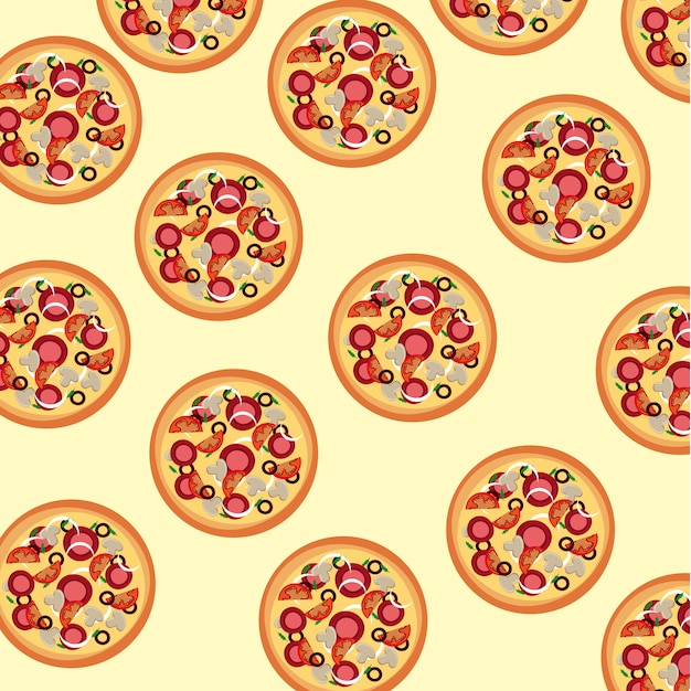 pizza skin over cream background vector illustration 