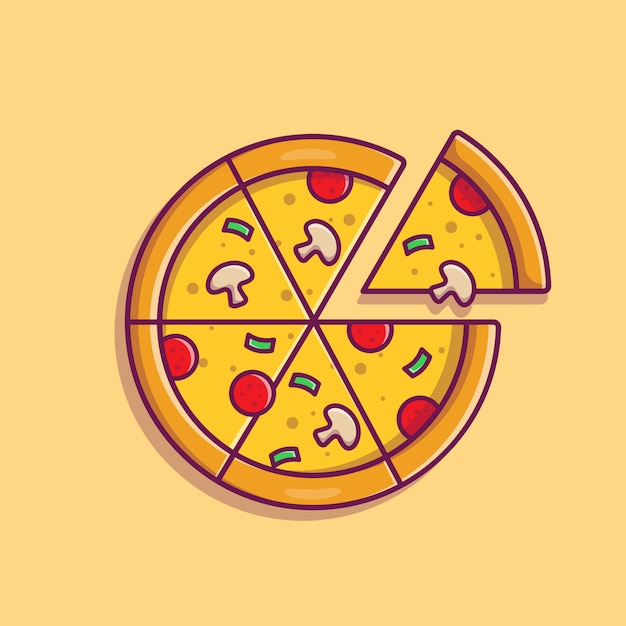 Pizza Slice Cartoon   Illustration.