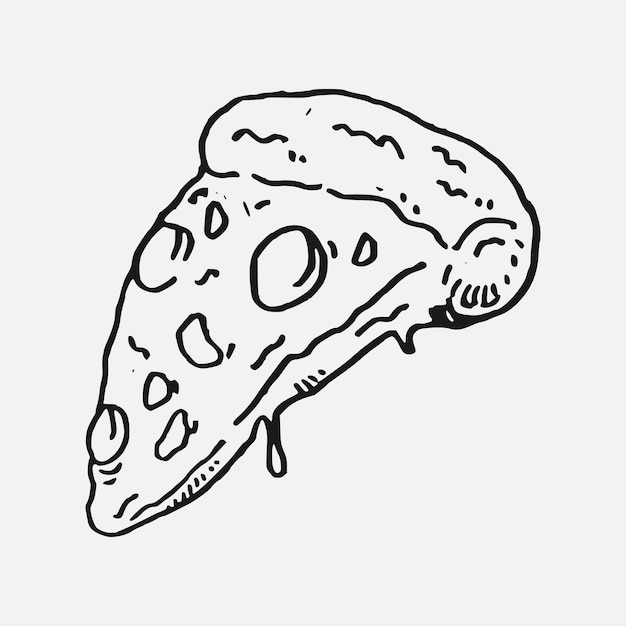 pizza slice in hand drawn style vector illustration