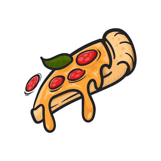 Pizza slice, vector illustration