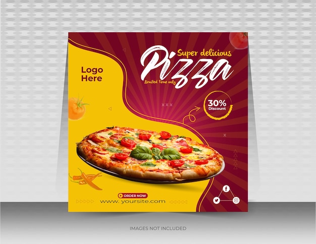 Pizza social media post  banner template design