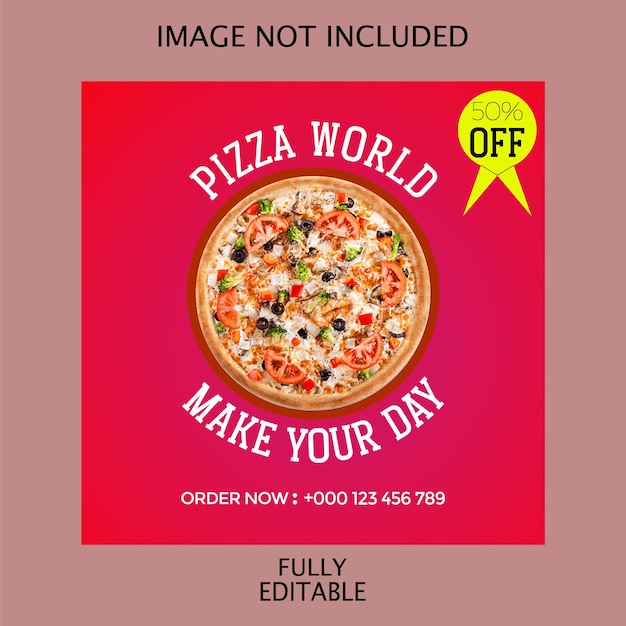 Vector pizza social media post design