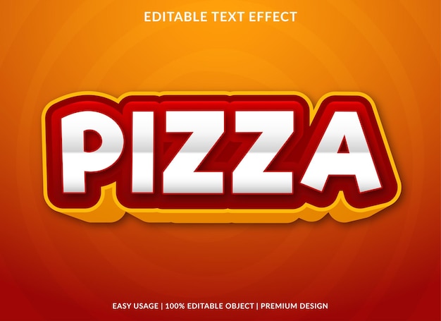 pizza text effect editable template premium vector