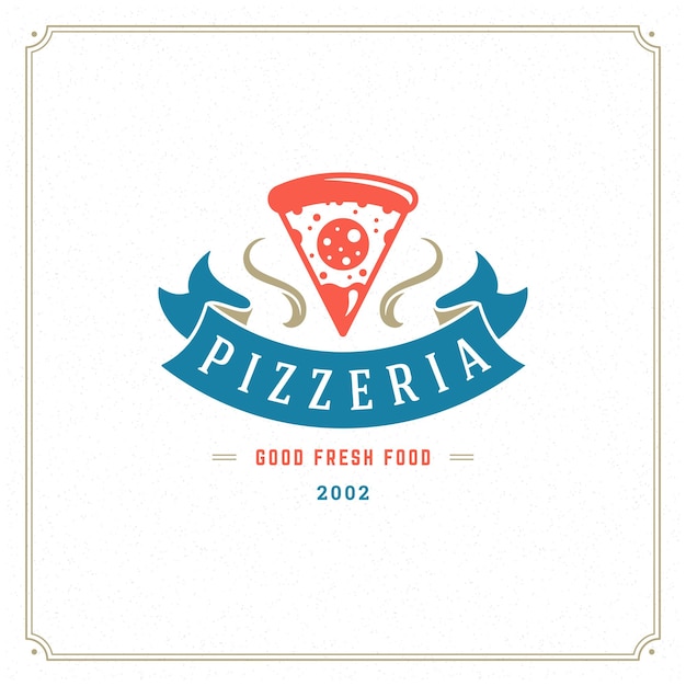 Pizzeria logo vector illustration