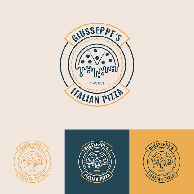 Pizzeria vintage logo template