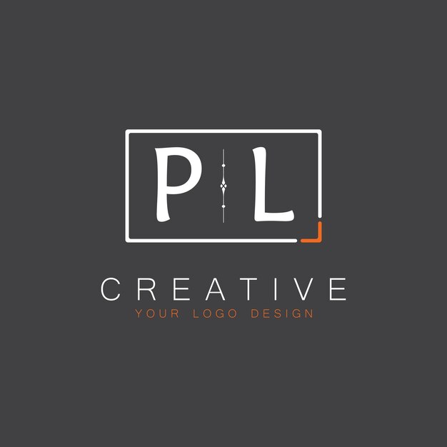 Vector pl initial monogram logo for creative with square style design