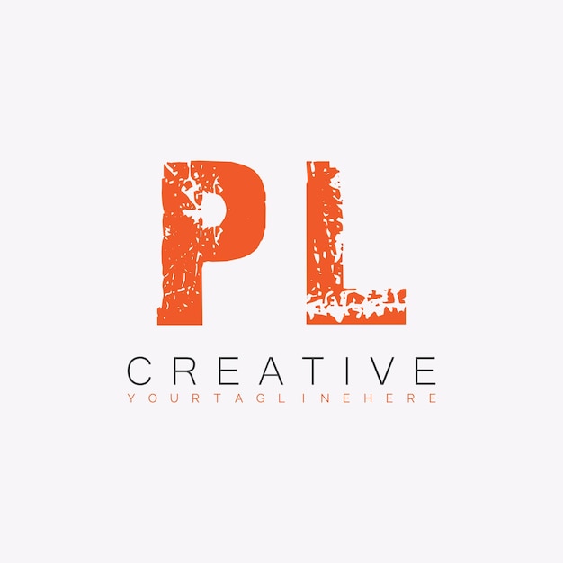 PL initial monogram logo with letter creative design