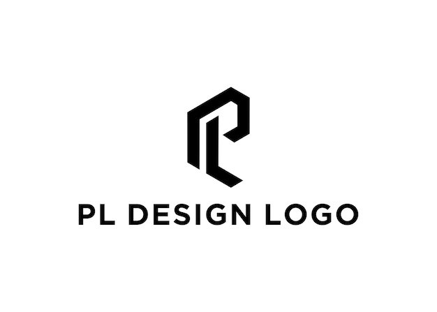 pl logo design vector illustration