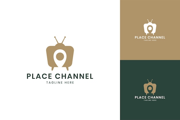 Place television negative space logo design