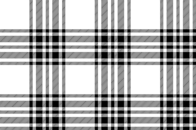 Plaid background check seamless pattern in black white Vector fabric texture for textile print wrapping paper gift card or wallpaper