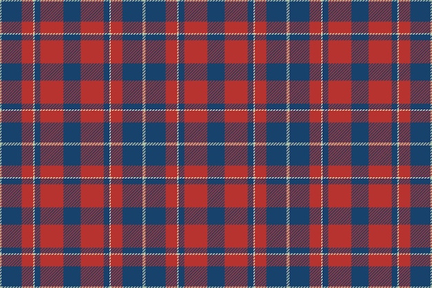 Plaid background check seamless pattern in red Vector fabric texture for textile print wrapping paper gift card or wallpaper