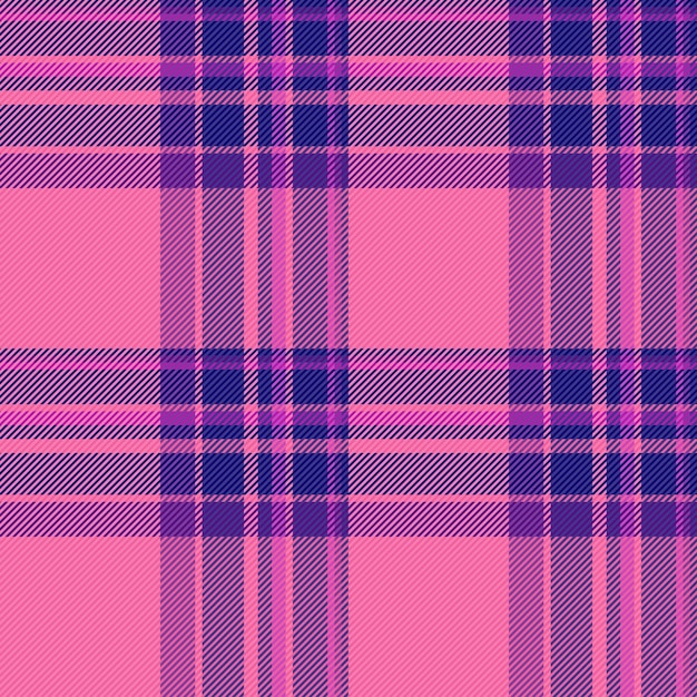 Plaid background vector of fabric textile check with a texture seamless pattern tartan in pink and indigo colors